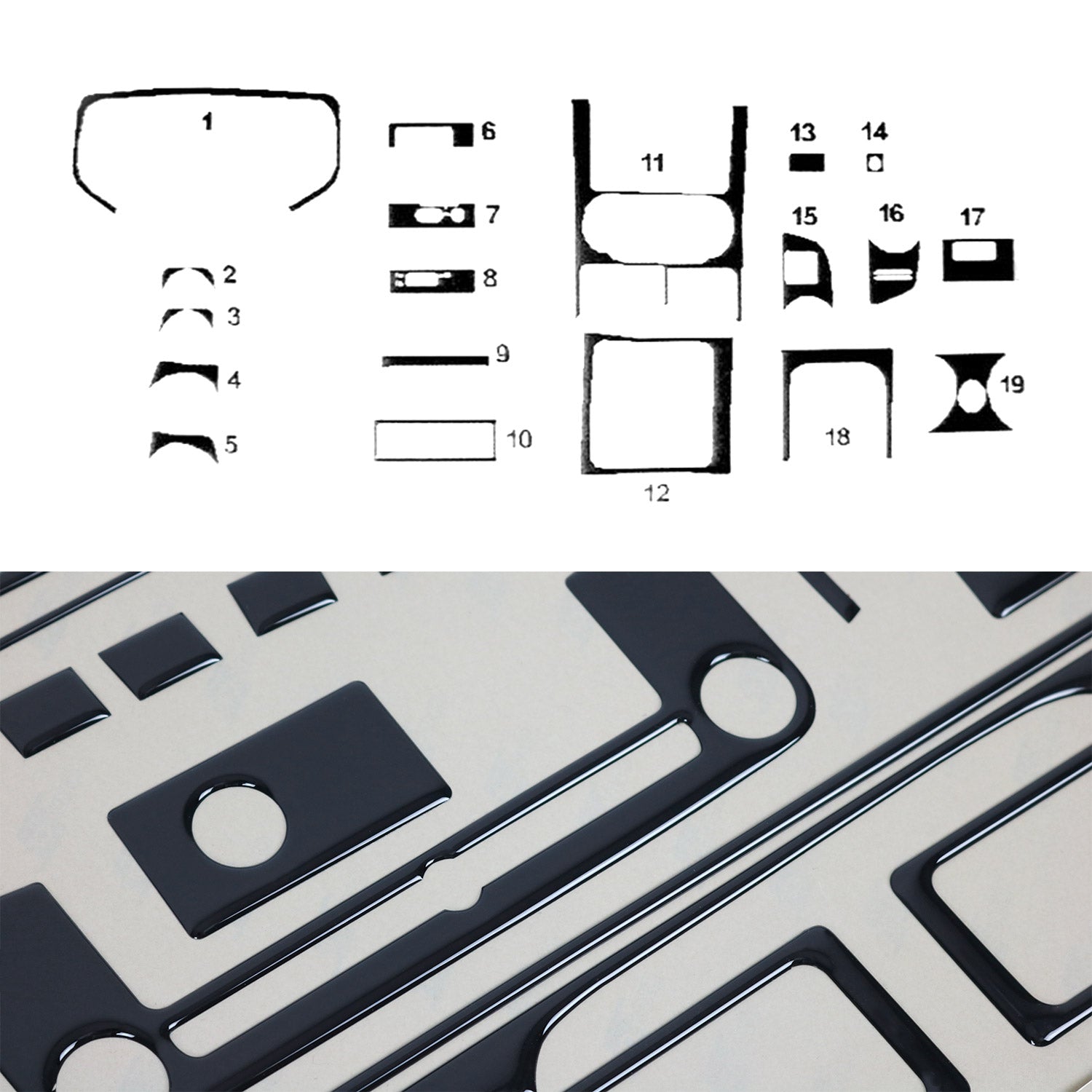 Innenraum Dekor Cockpit für Isuzu D-Max 2008-2012 Piano Schwarz Optik 19tlg