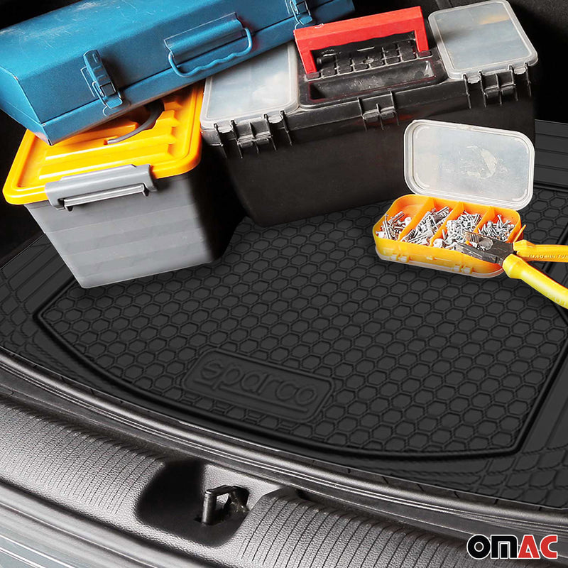 SPARCO Kofferraumwanne Laderaumwanne für BMW Universal Trimmbare Gummi Schwarz