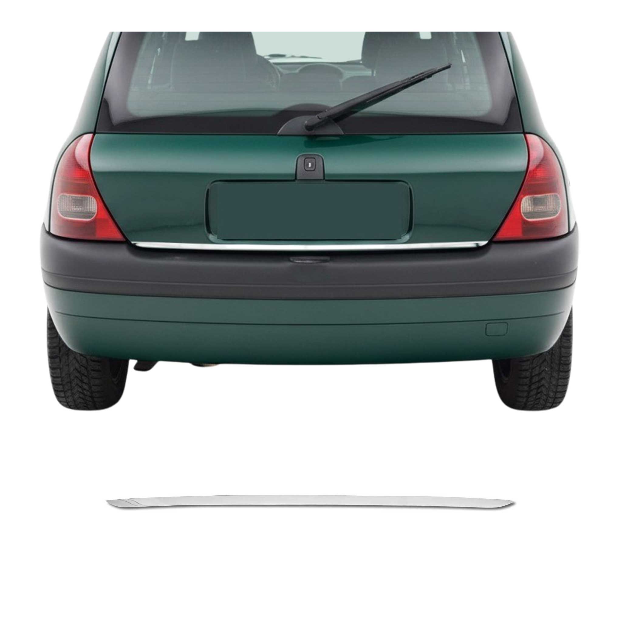 Kofferraumleiste Heckklappe Leiste für Renault Clio 1998-2005 Edelstahl Chrom