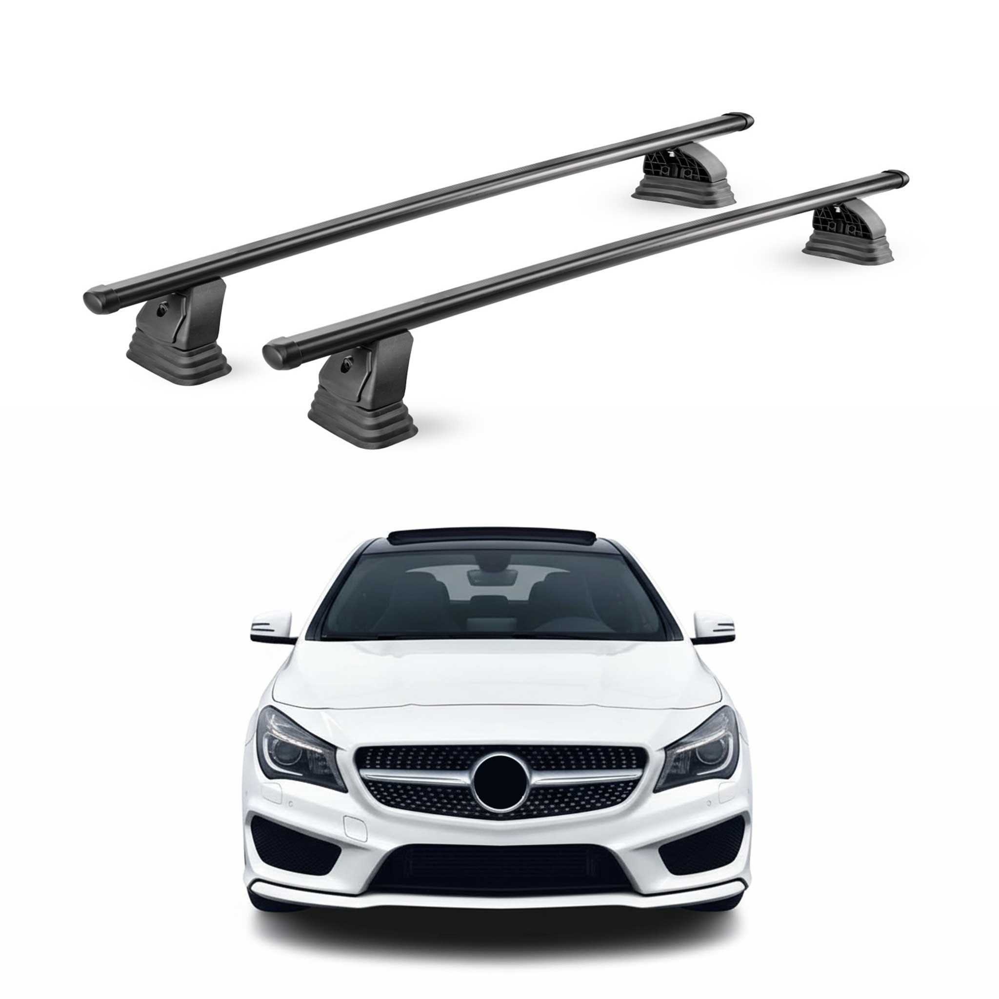 Stahl Dachträger für Mercedes CLA C117 X117 2013-2019 Abschließbar 2tlg Schwarz