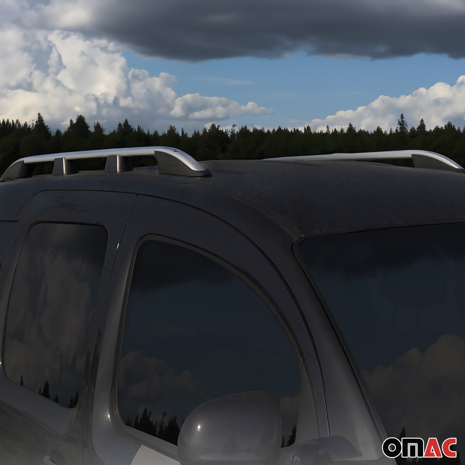 Dachreling Dachgepäckträger für VW Caddy 2021-2025 L2 Länger Alu Silber 2x