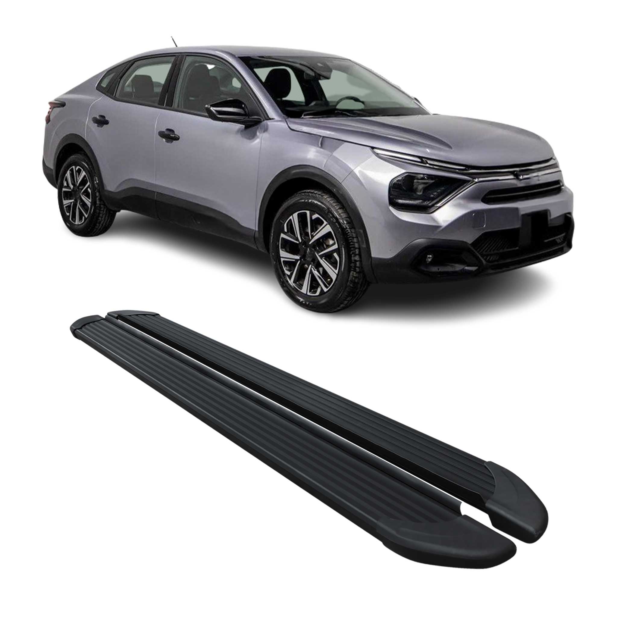 Trittbretter Seitenschweller für Citroen C4 X 2022-2026 Aluminium Schwarz 2 tlg