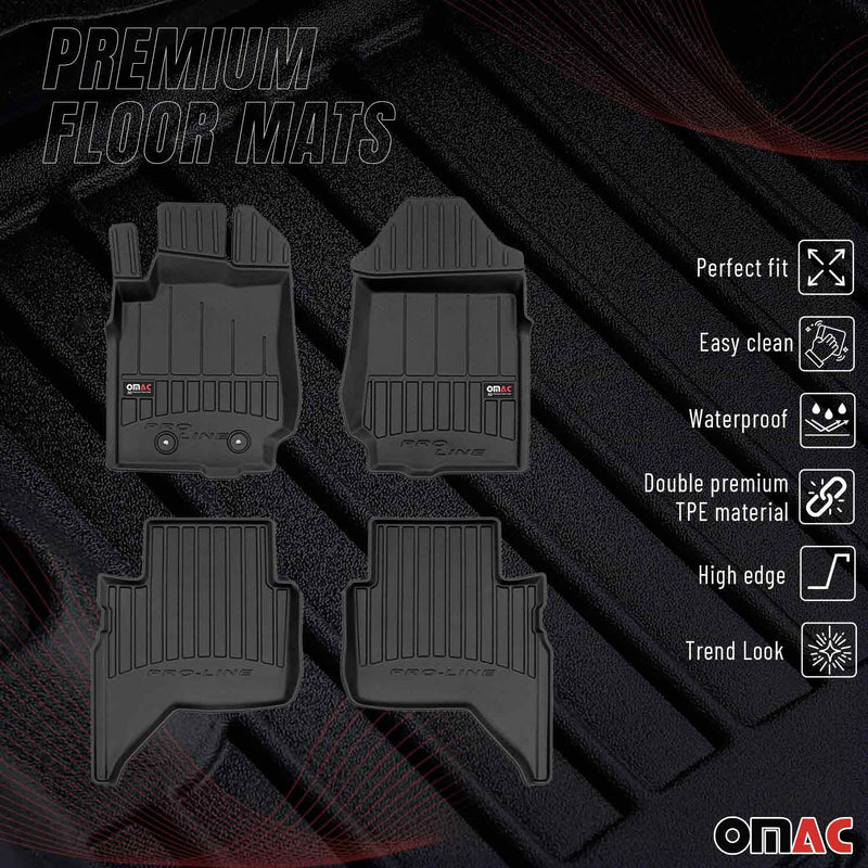 OMAC Gummi Fußmatten für Ford Ranger 2011-2024 Premium TPE Automatten Schwarz 4x