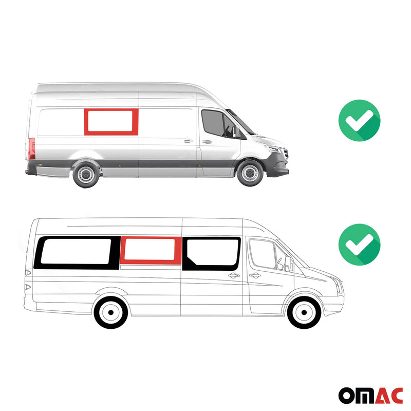 Seitenfenster Auto für Mercedes Sprinter W906 2006-2018 Schiebetür Rechts L3 L4