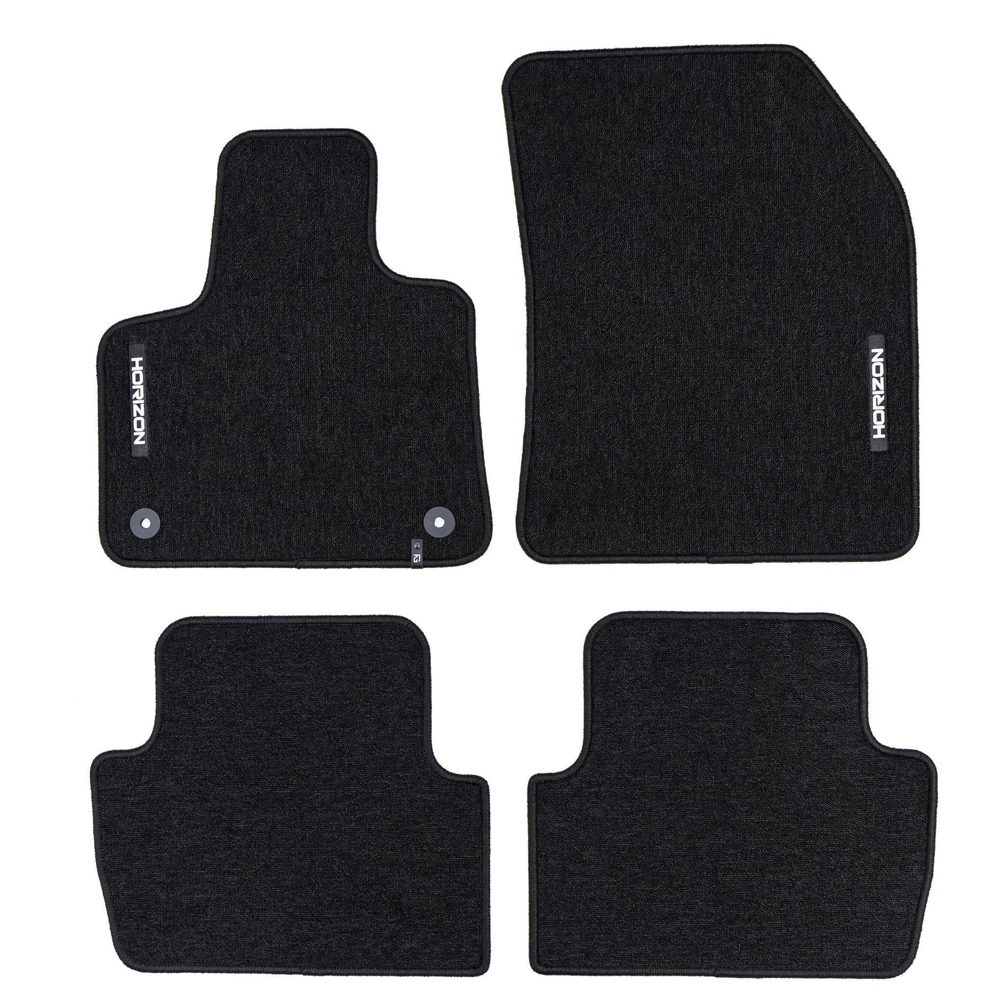 Velours Fußmatten für Peugeot 5008 II 2017-2024 Autoteppich Schwarz 4 teile