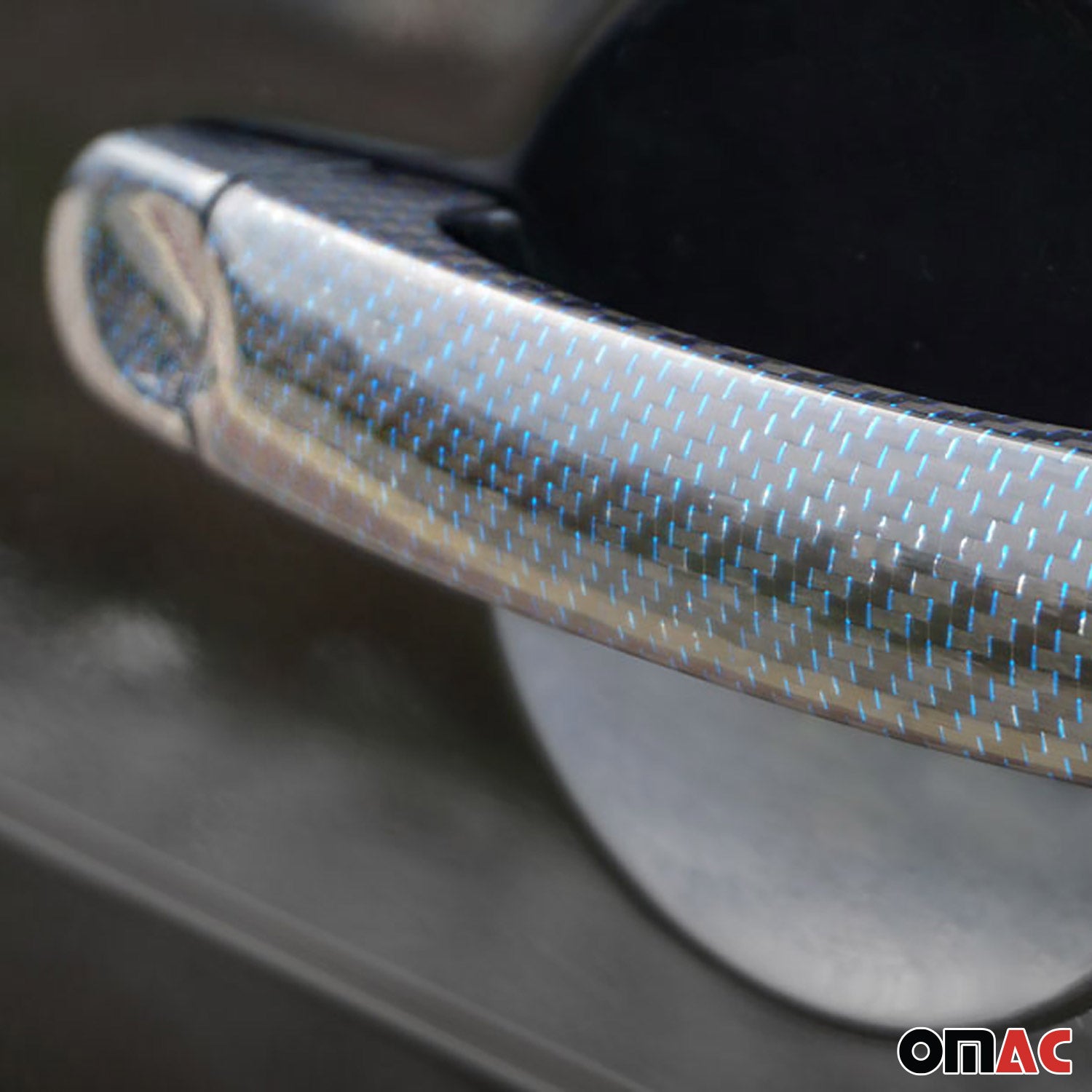 Türgriff Blende Carbon für VW Caddy 2003-2015 4Tür Kohlefaser Blau 8tlg