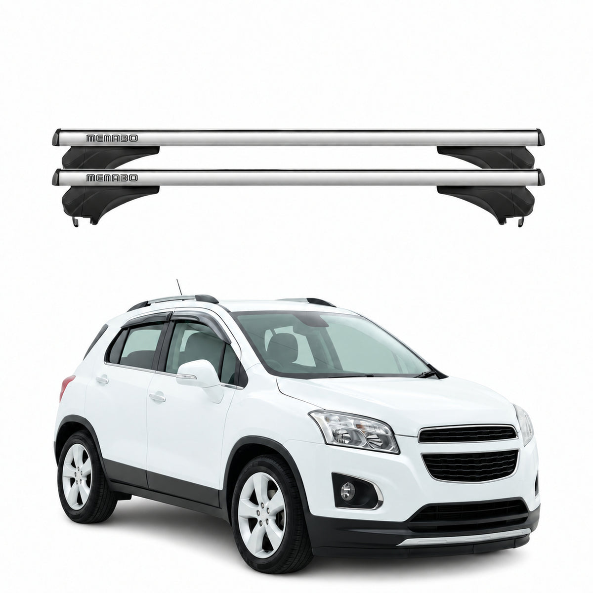 Menabo Dachträger für Chevrolet Trax 2013-2015 Aluminium Silber 2 Stück