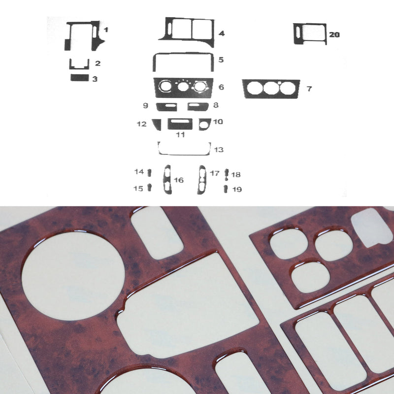 Innenraum Dekor Cockpit für Opel Vectra B 1998-2002 Wurzelholz Optik 20tlg