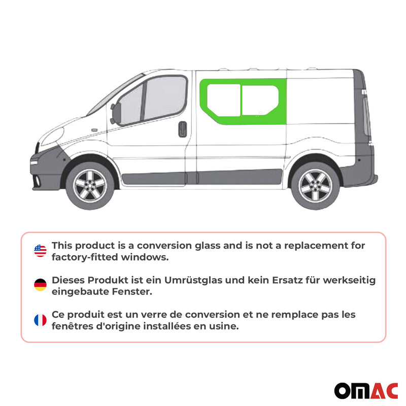Seitenfenster Schiebefenster für Renault Trafic 2001-2014 Vorne Links L1 L2