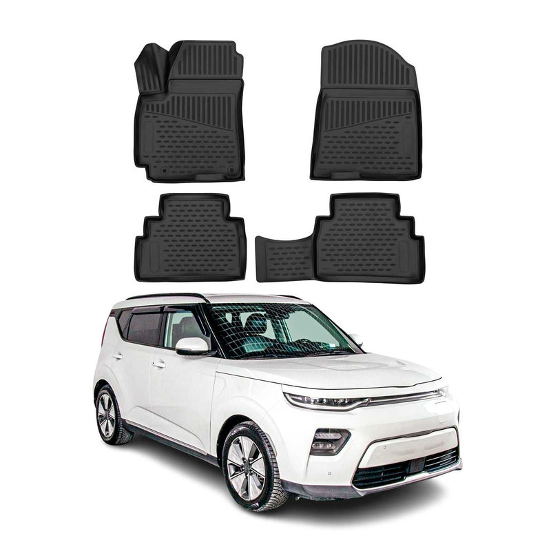 OMAC Gummimatten Fußmatten für Kia Soul 2019-2025 TPE Automatten Schwarz 4x