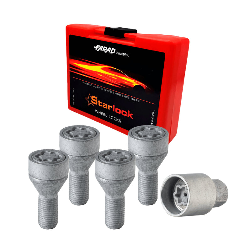 Radschloss Satz für Renault Clio III / Clio IV ab 2006 Silber 4tlg M12X1.5