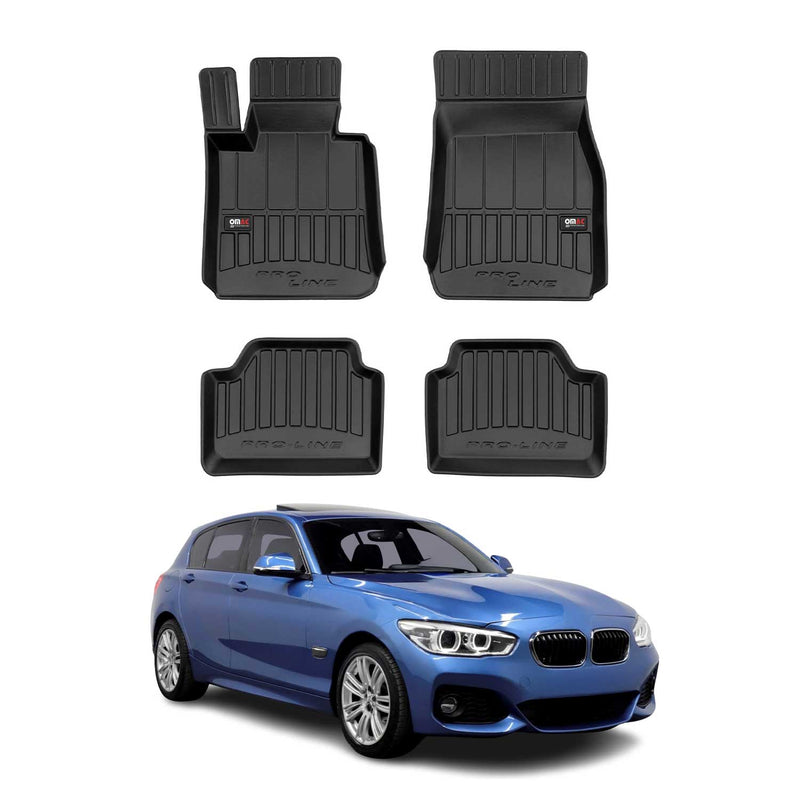 OMAC Gummi Fußmatten für BMW 1er F20 2011-2019 Premium 3D Automatten Schwarz 4x