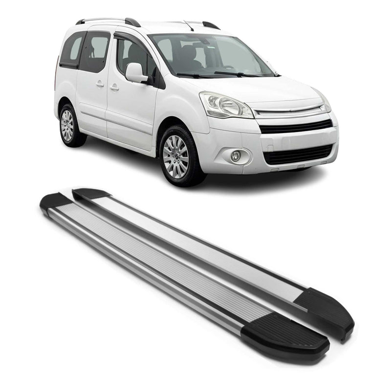 Alu Seitenschweller Trittbretter für Citroen Berlingo L1 2008-2018 Silber 2x