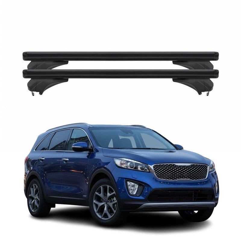 Menabo Dachträger Grundtäger für KIA Sorento II 2014-2018 Aluminium Schwarz 2tlg