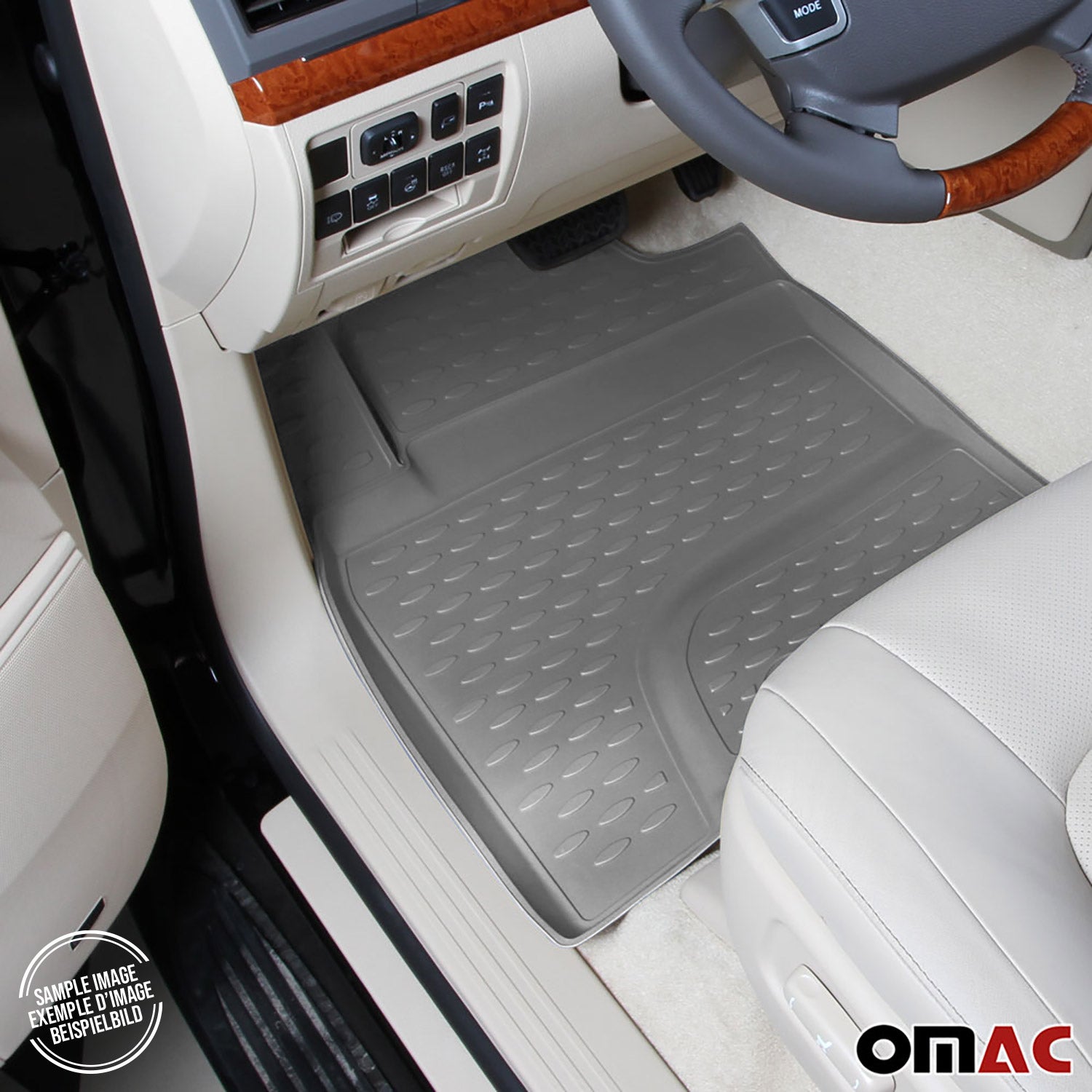 OMAC Gummimatten Fußmatten für VW Golf mk5 Variant 2007-2009 TPE Automatten Grau