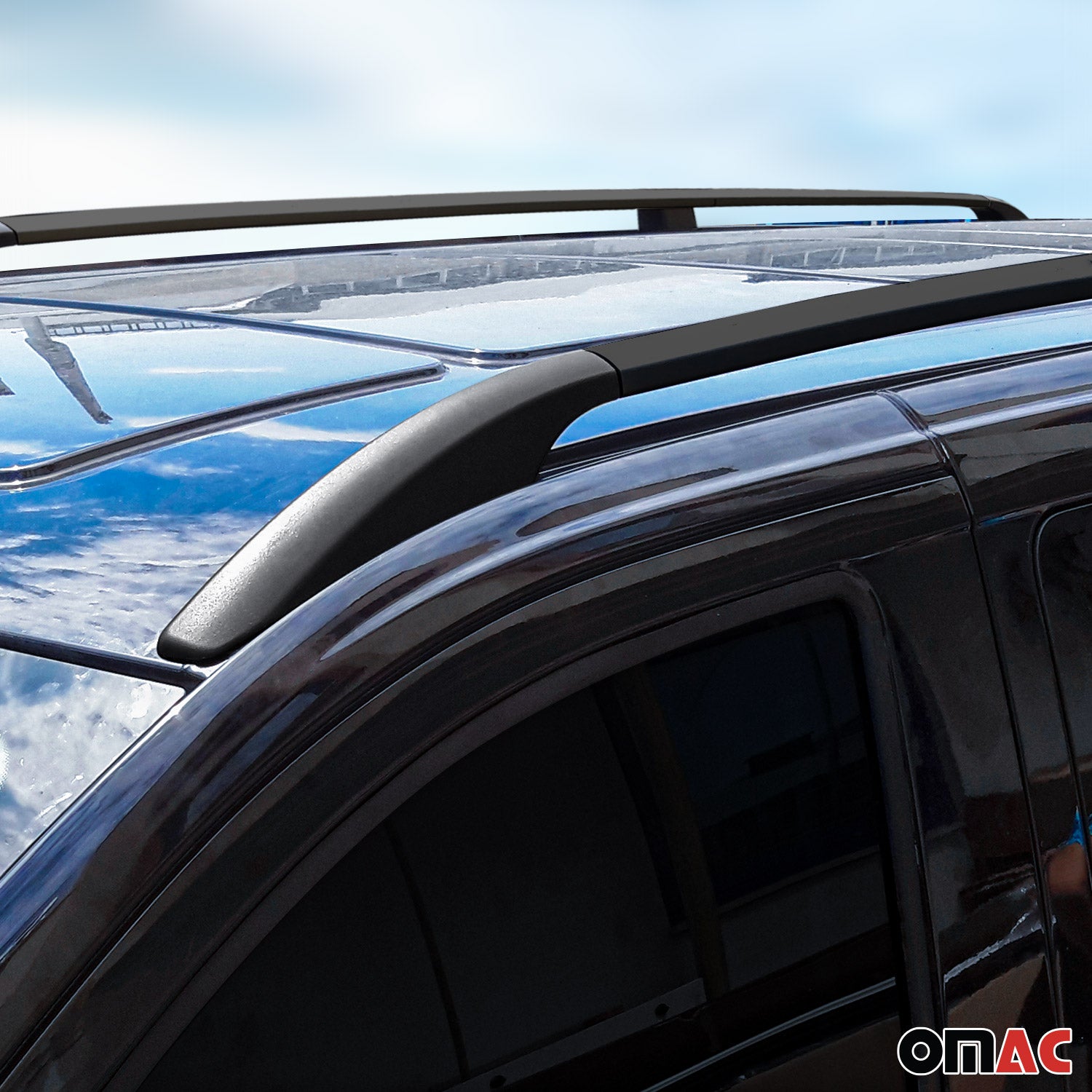 Dachreling + Dachträger Satz für VW Caddy 2020-2026 Kurzer Aluminium Schwarz 4x