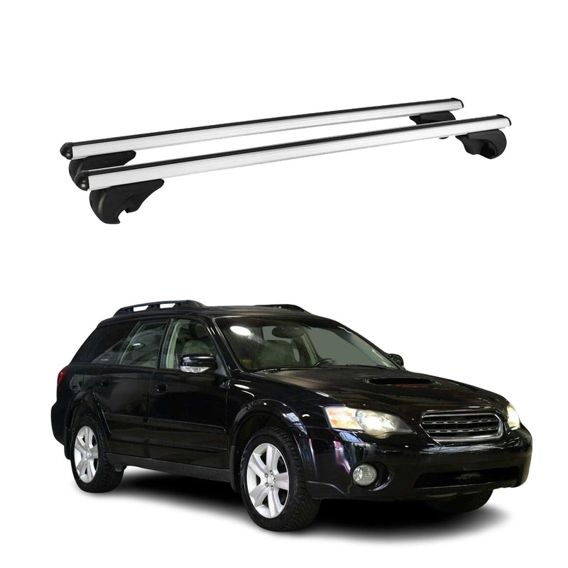 Dachträger Grundtäger für Subaru Outback mk3 2003-2009 75kg Alu Silber 2 tlg