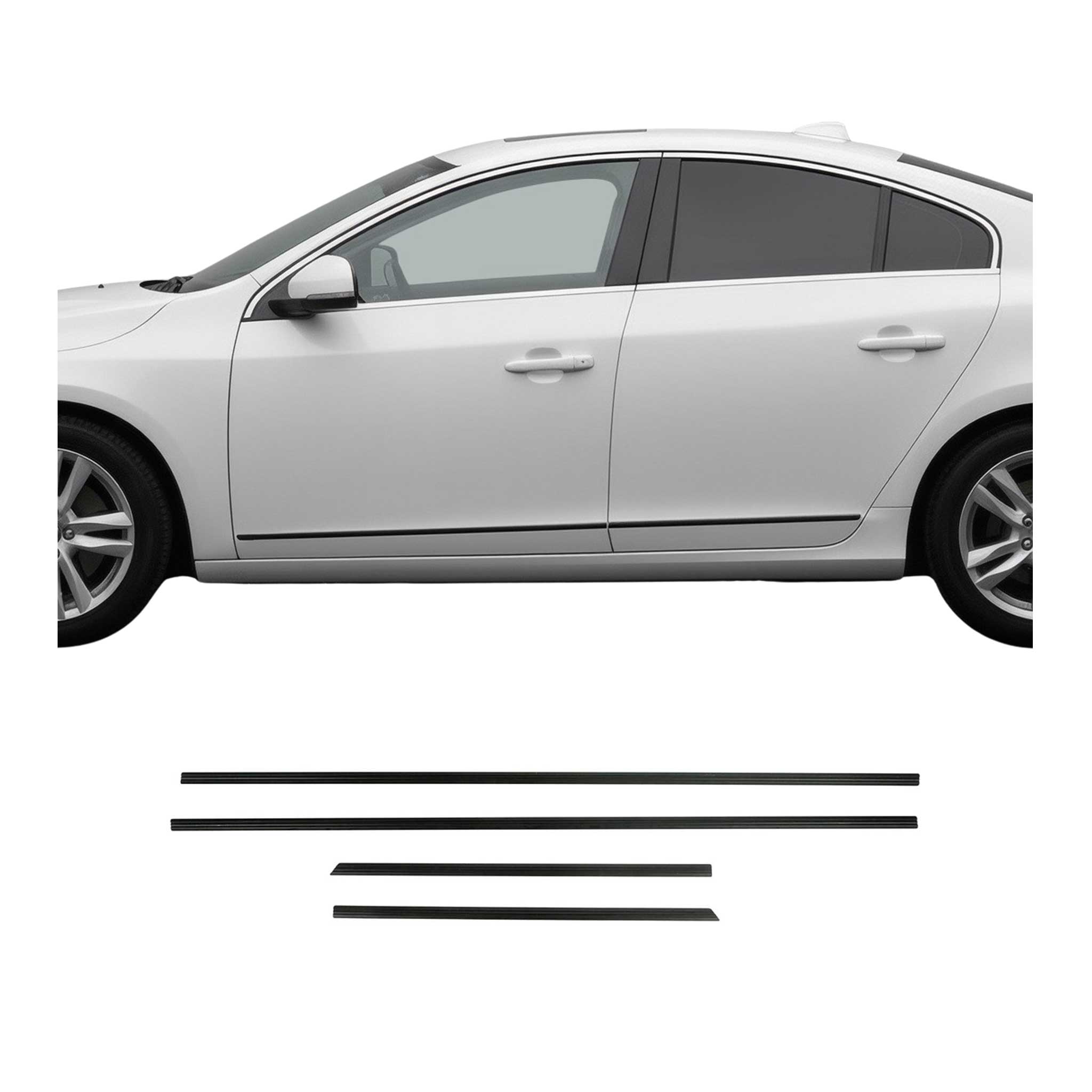 Seitentürleiste Türleisten für Volvo S60 II 2011-2018 Limo Aluminium Matt 4tlg