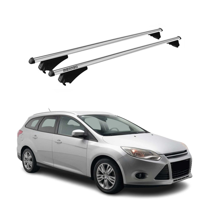 Menabo Dachträger Grundtäger für Ford Focus Kombi 2011-2018 75kg Alu Silber 2x