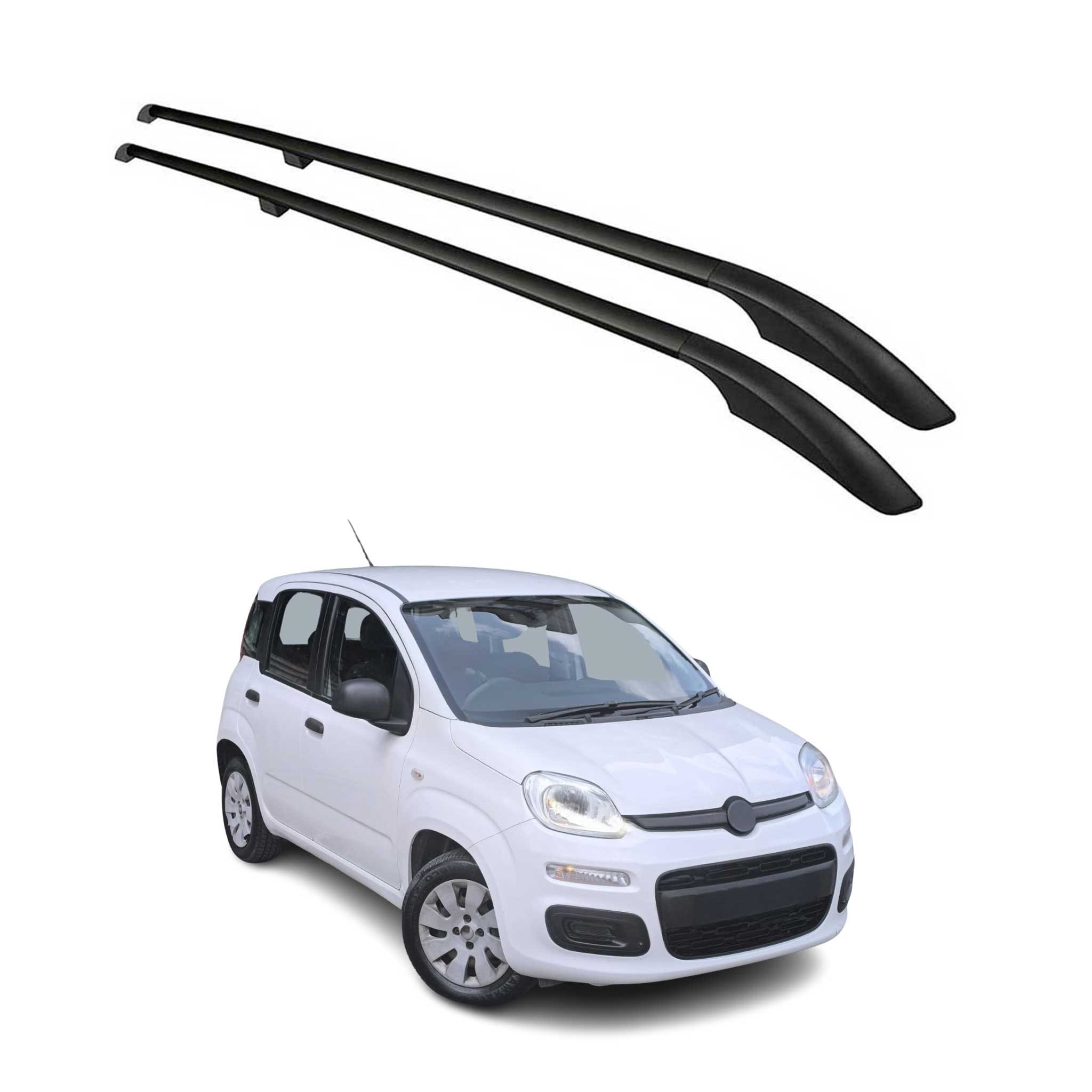Dachreling Dachgepäckträger Relingträger für Fiat Panda 2012-2026 Alu Schwarz 2x
