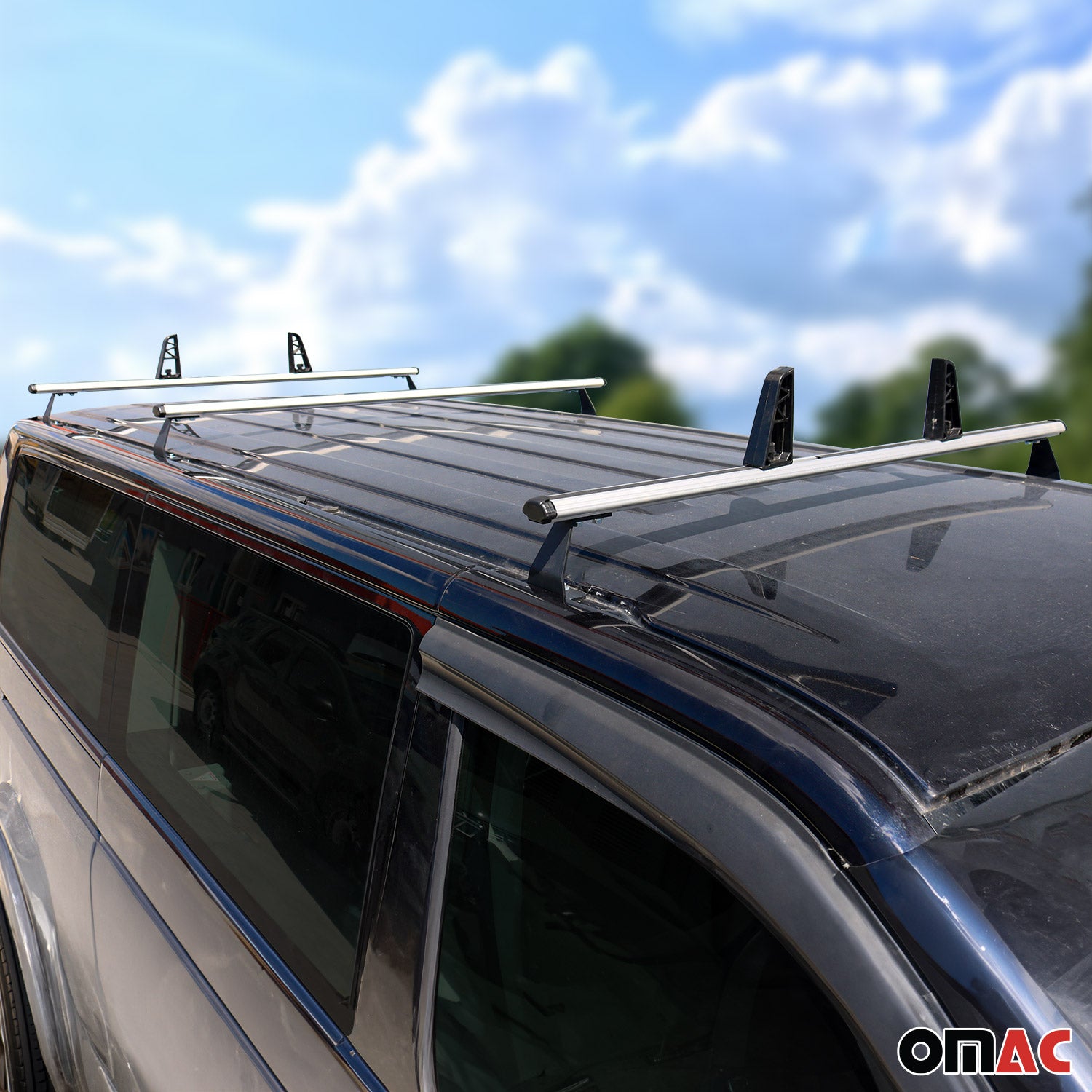 3x Dachträger + Leiterhalter Set für VW T7 Multivan 2021-2026 Silber
