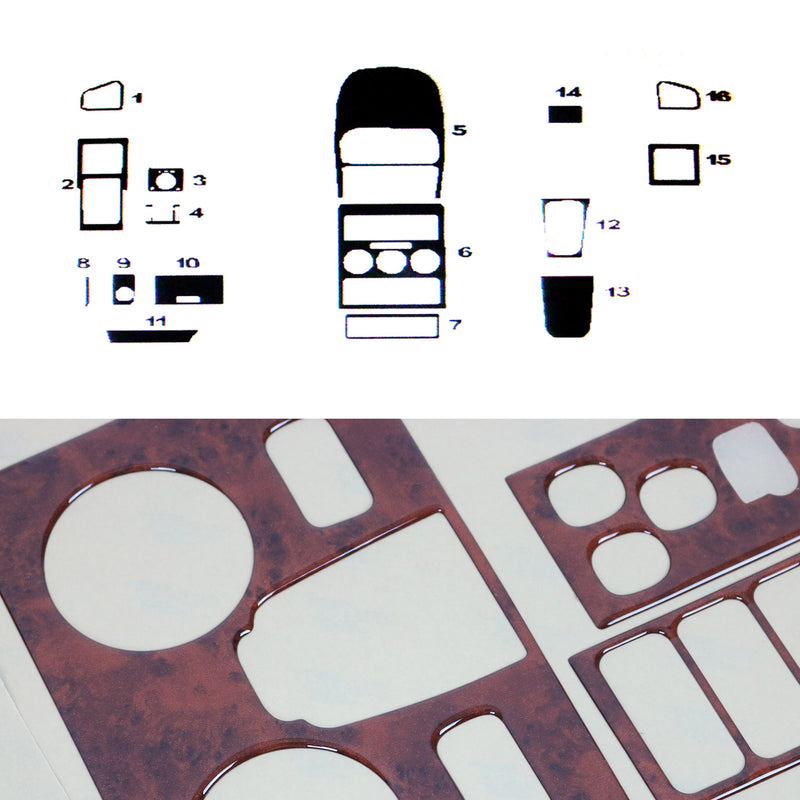 Innenraum Dekor Cockpit für Opel Astra G 1998-2009 Wurzelholz Optik 17tlg