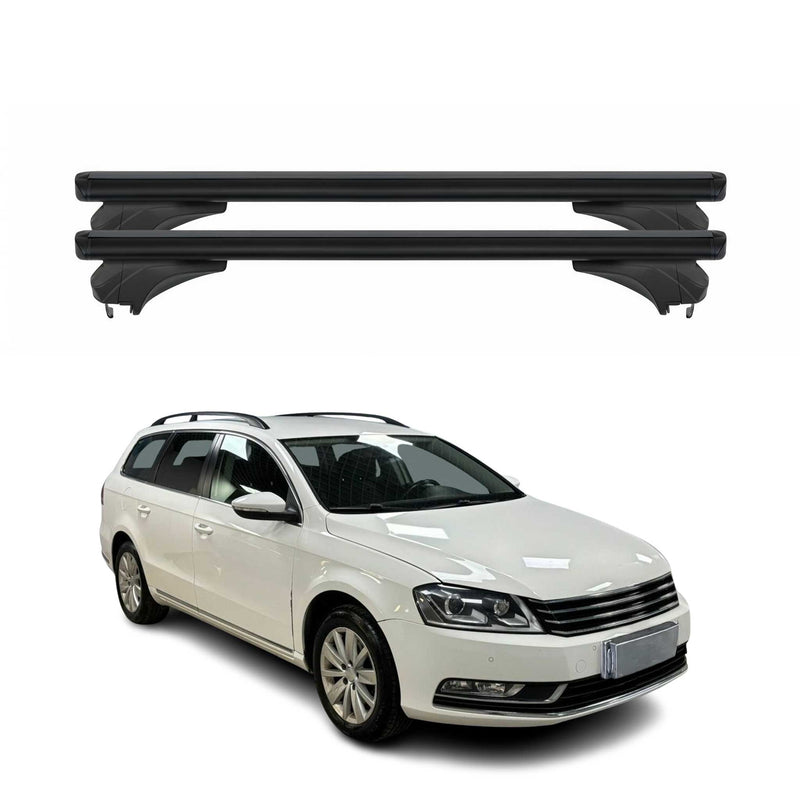 Menabo Dachträger für VW Passat B7 Variant / Alltrack 2011-2014 Alu Schwarz 2tlg