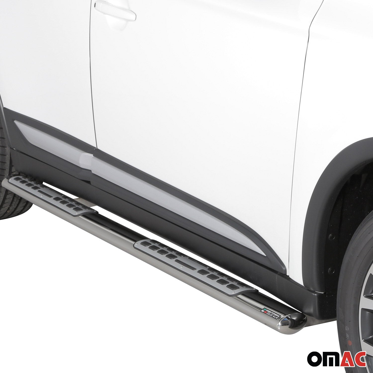 Stahl Schwellerrohre Trittbretter für Mitsubishi Outlander Hybrid 2013-2021 Grau