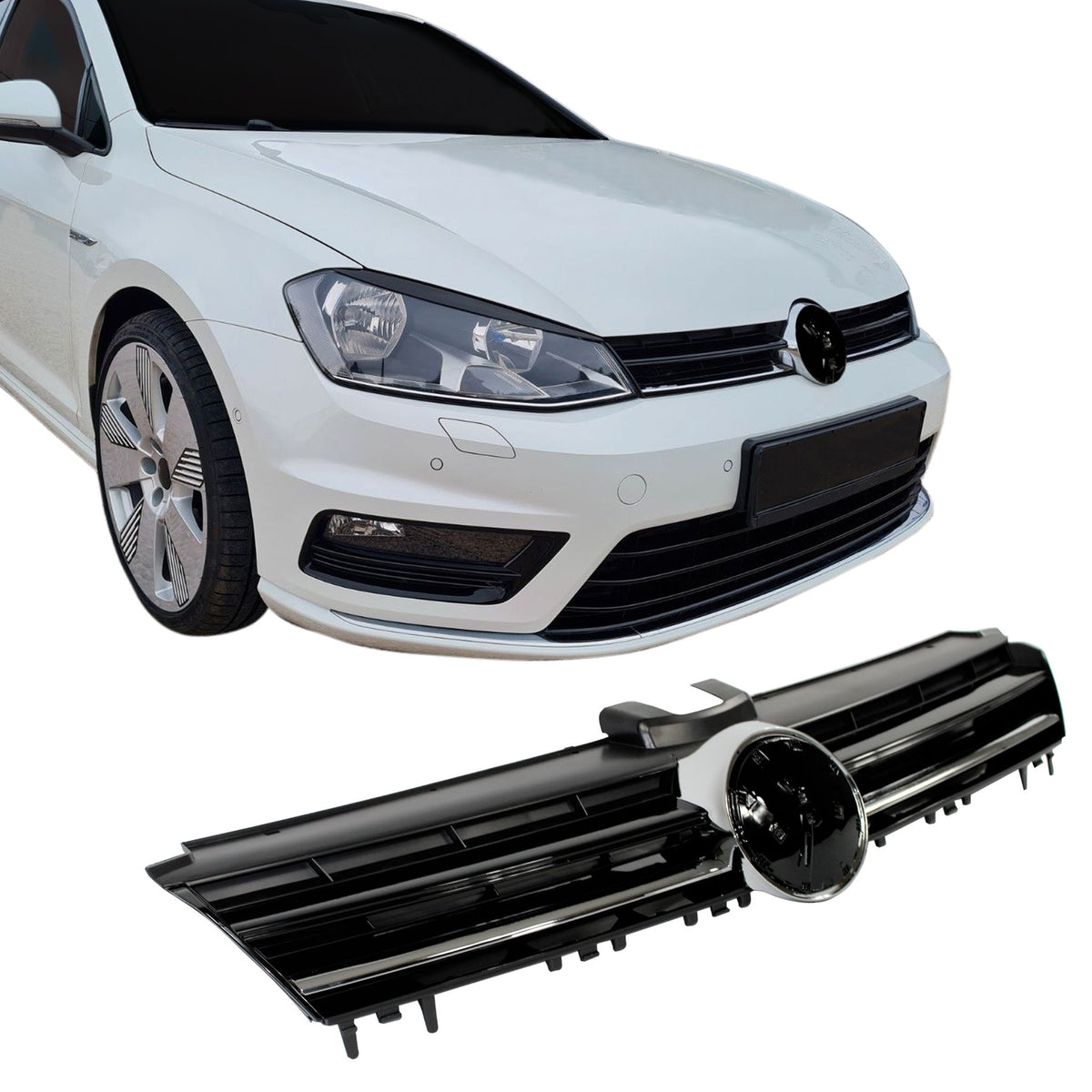 JOM Kühlergitter für VW Golf 7 mit Rippen mit Aussparung für das Emblem