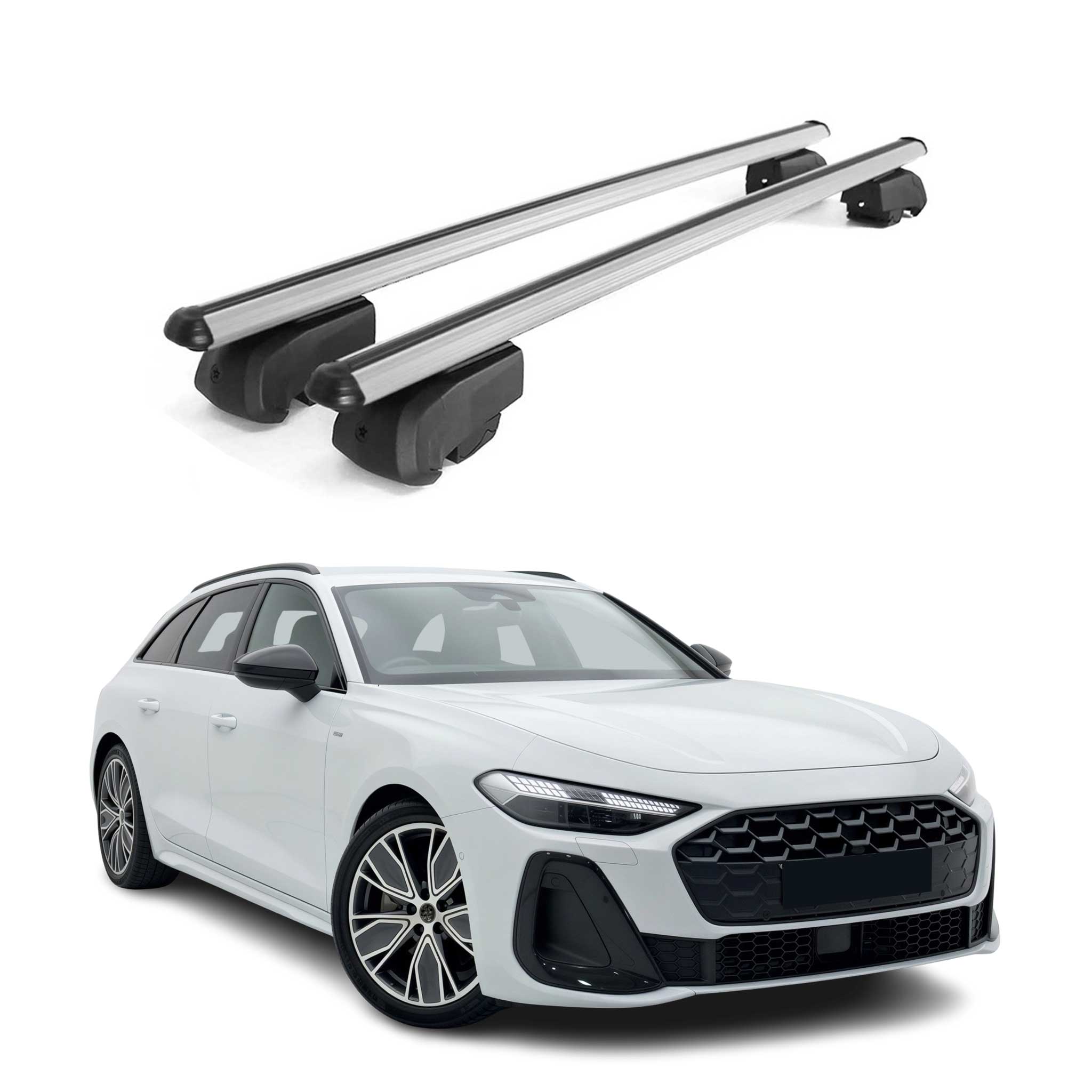 Dachträger Grundtäger für Audi A5 B10 Avant 2025-2026 75kg Aluminium Silber 2tlg