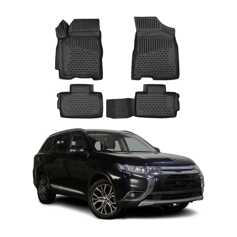 OMAC Gummimatten Fußmatten für Mitsubishi Outlander 2012-2025 TPE Schwarz 4x