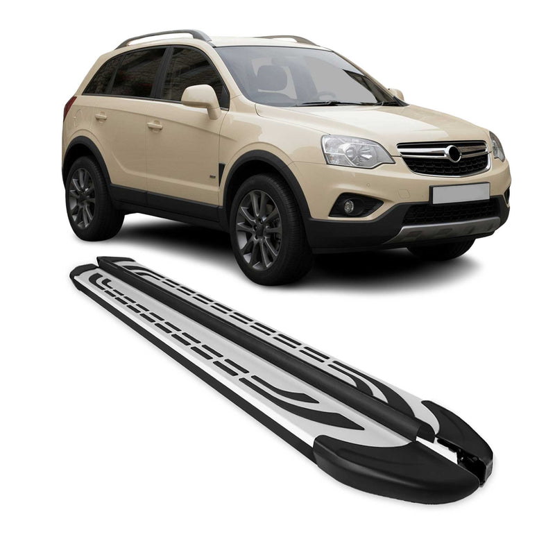 Trittbretter Seitenschweller Seitenbretter für Opel Antara 2007-2016 Alu Schwarz