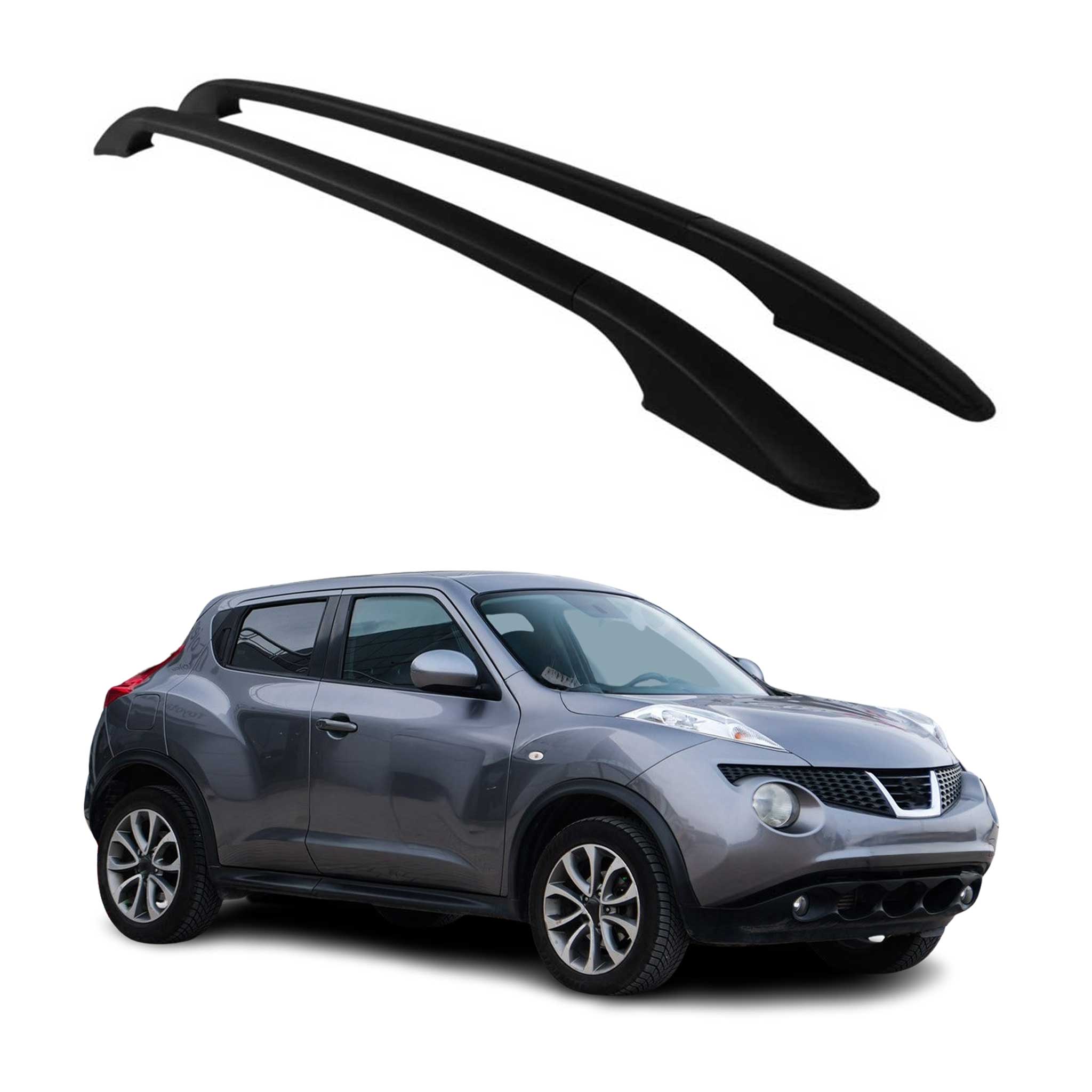 Aluminium Dachreling Relingträger für Nissan Juke 2010-2020 Schwarz 2x