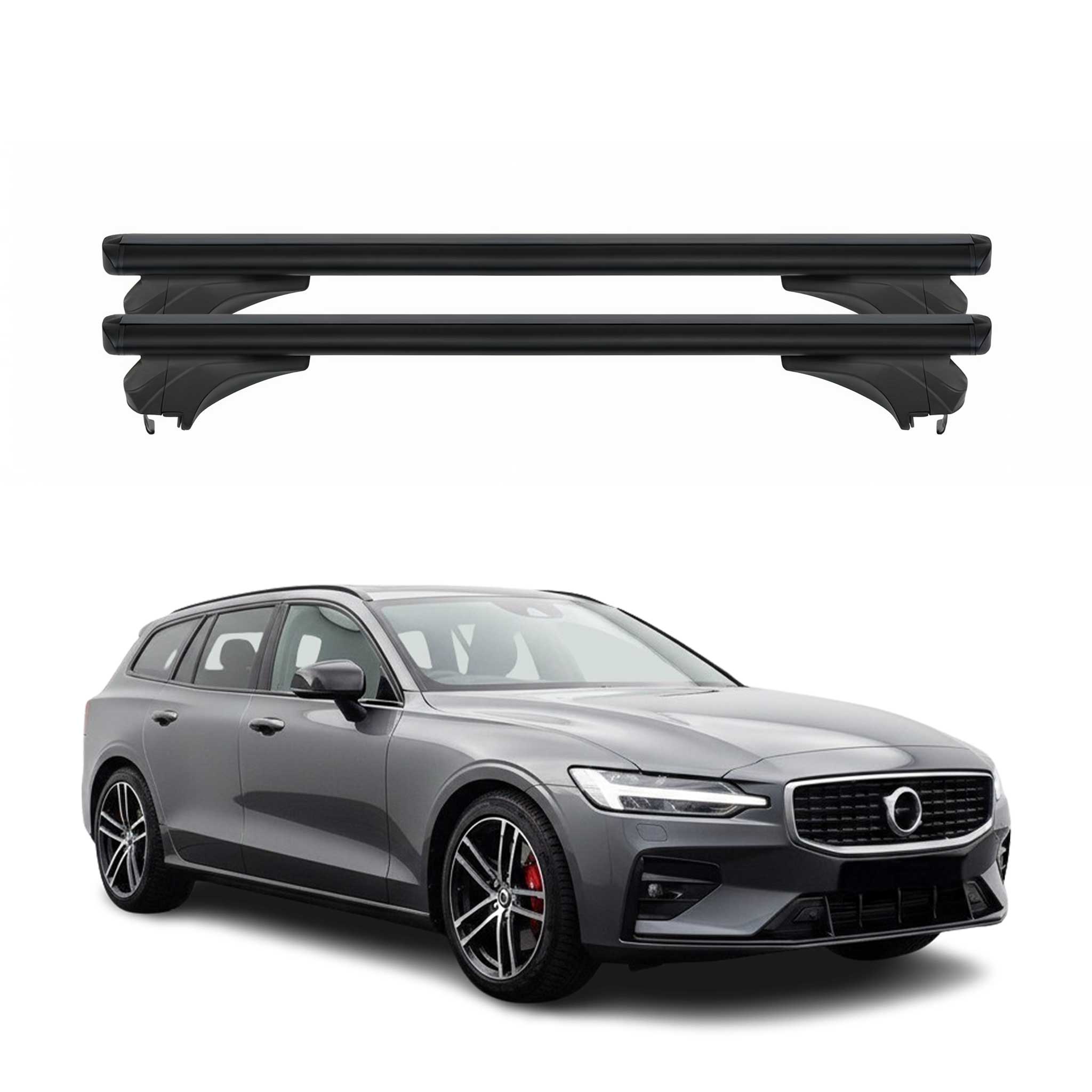 Menabo Dachträger Grundtäger für Volvo V60 2019-2026 Aluminium Schwarz 2 tlg