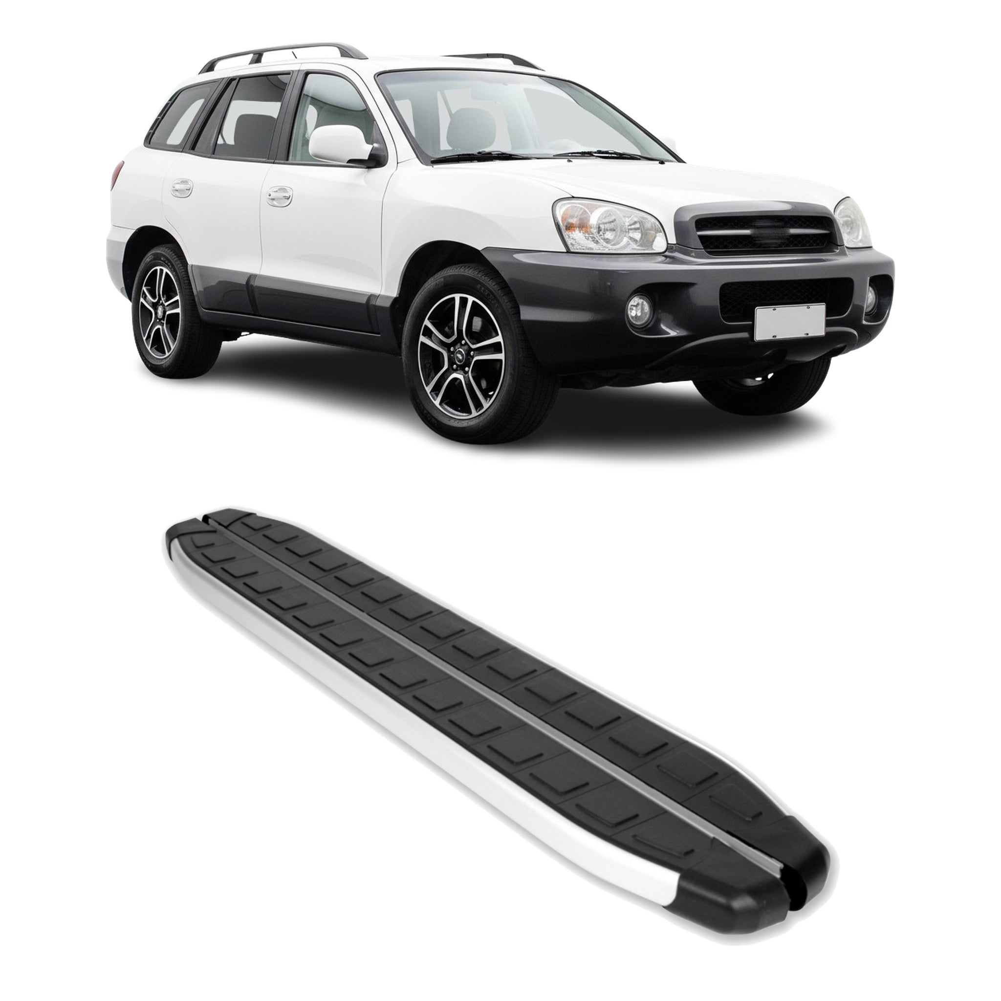 Seitenbretter Trittbretter für Hyundai Santa Fe I 2001-2006 Aluminium Schwarz