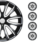 4x Radkappen Radzierblenden Radblenden 15" Zoll Stahlfelgen Schwarz Weiß