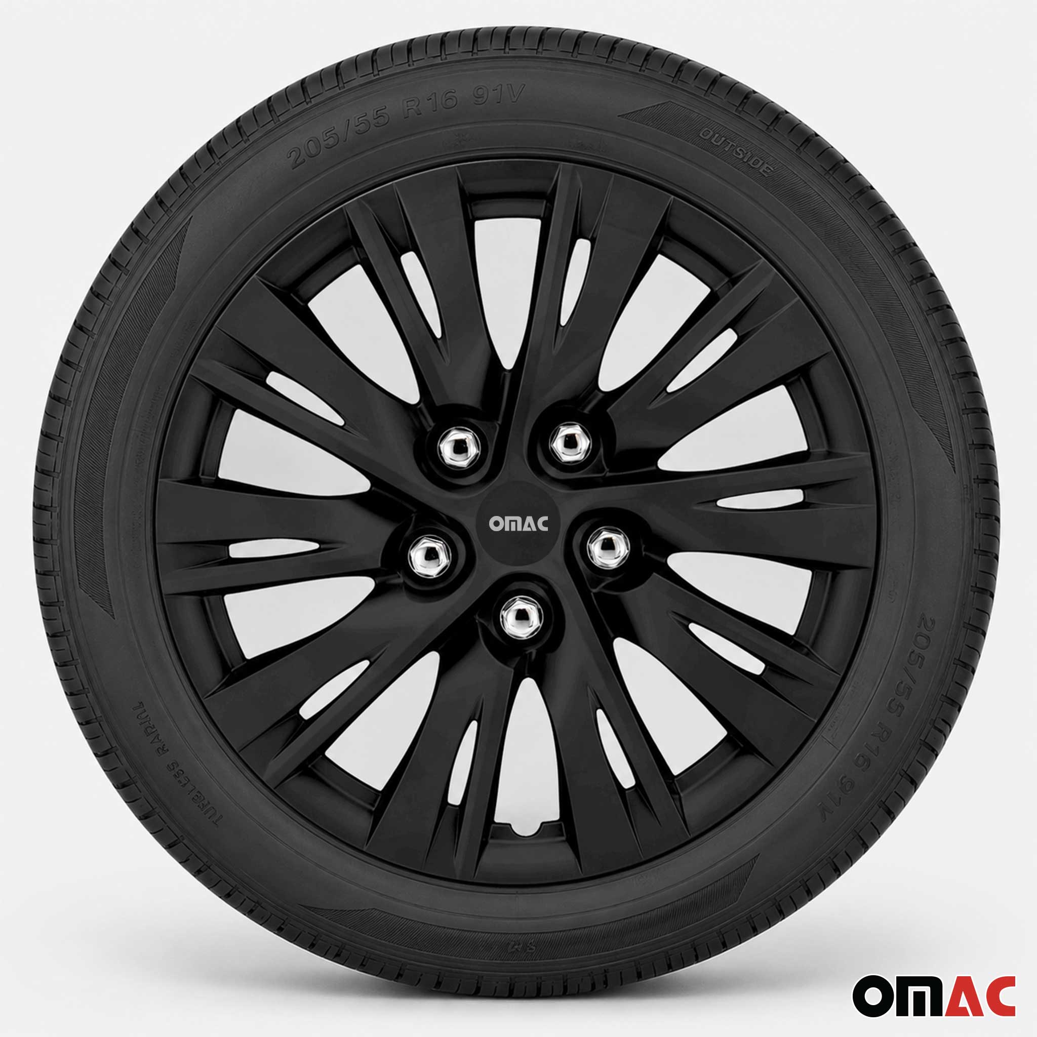 16 Zoll Universal Radkappen Radblenden Radzierblenden Matte Schwarz ABS 4 Stück