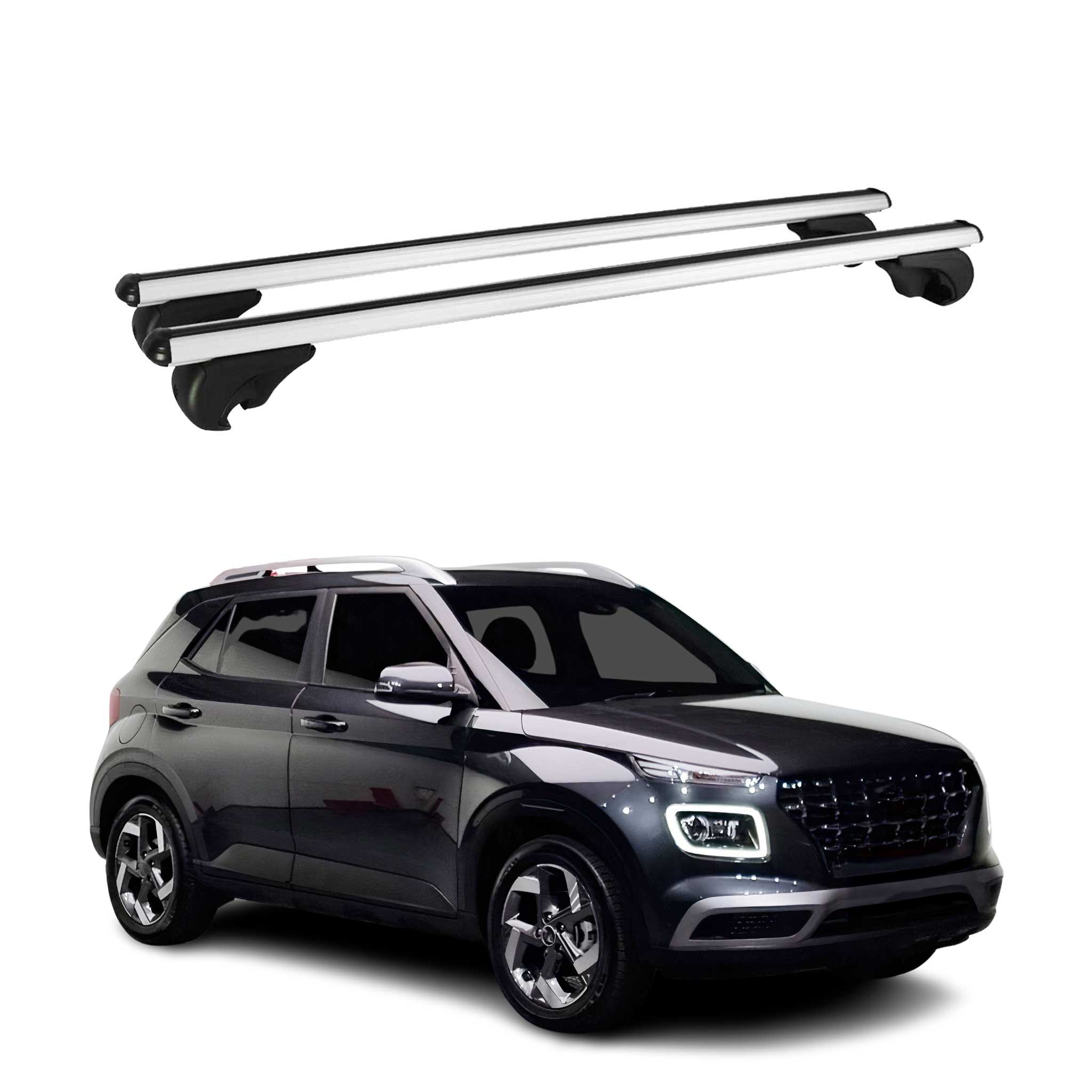 Dachträger Grundtäger für Hyundai Venue 2020-2026 75kg Alu Silber 2 tlg