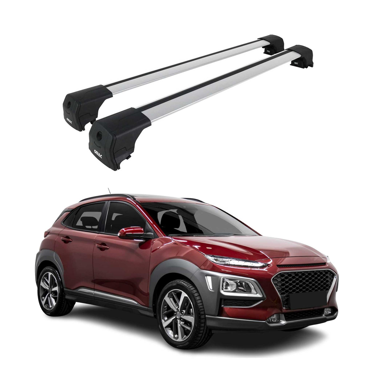 Dachträger Gepäckträger für Hyundai Kona 2018-2023 ABE Grundträger Alu Grau