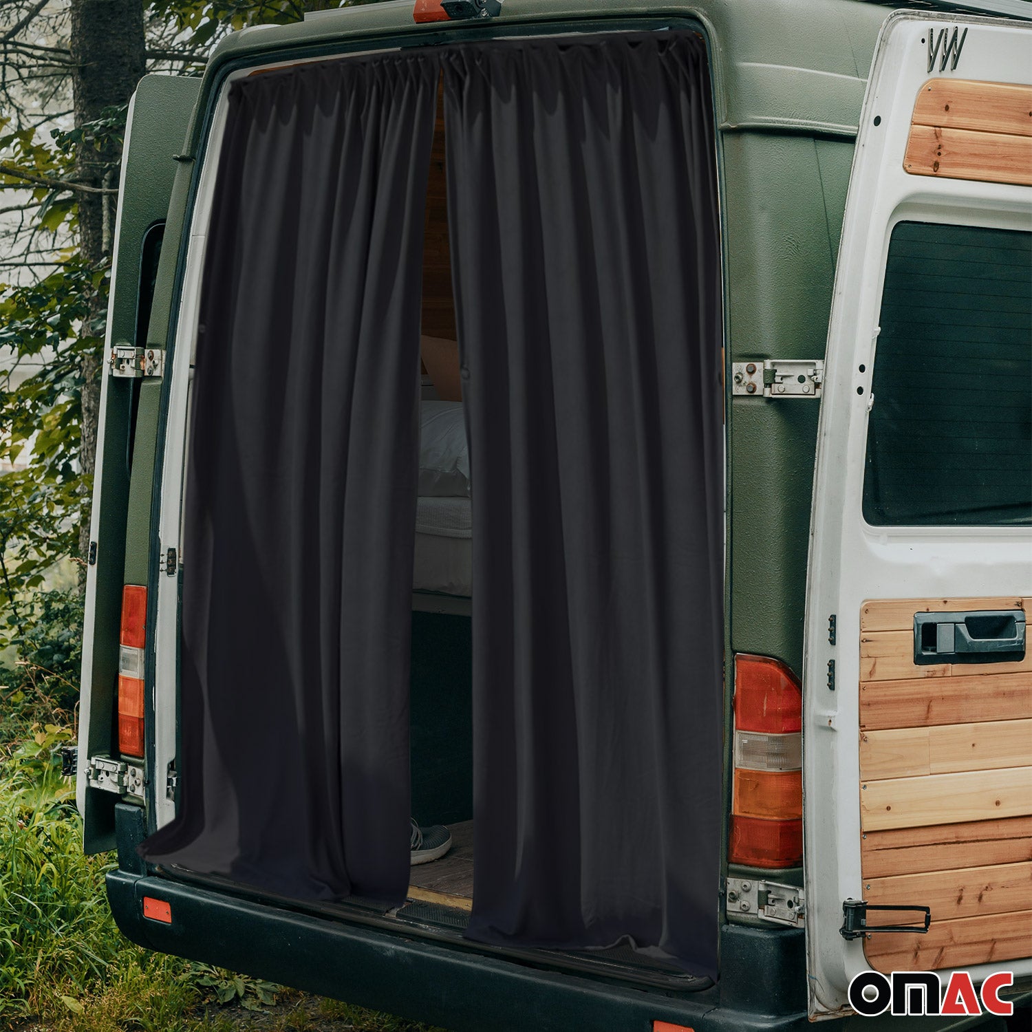 Maß Gardinen Sonnenschutz für Nissan NV200 H1 Heckklappe Vorhänge Schwarz
