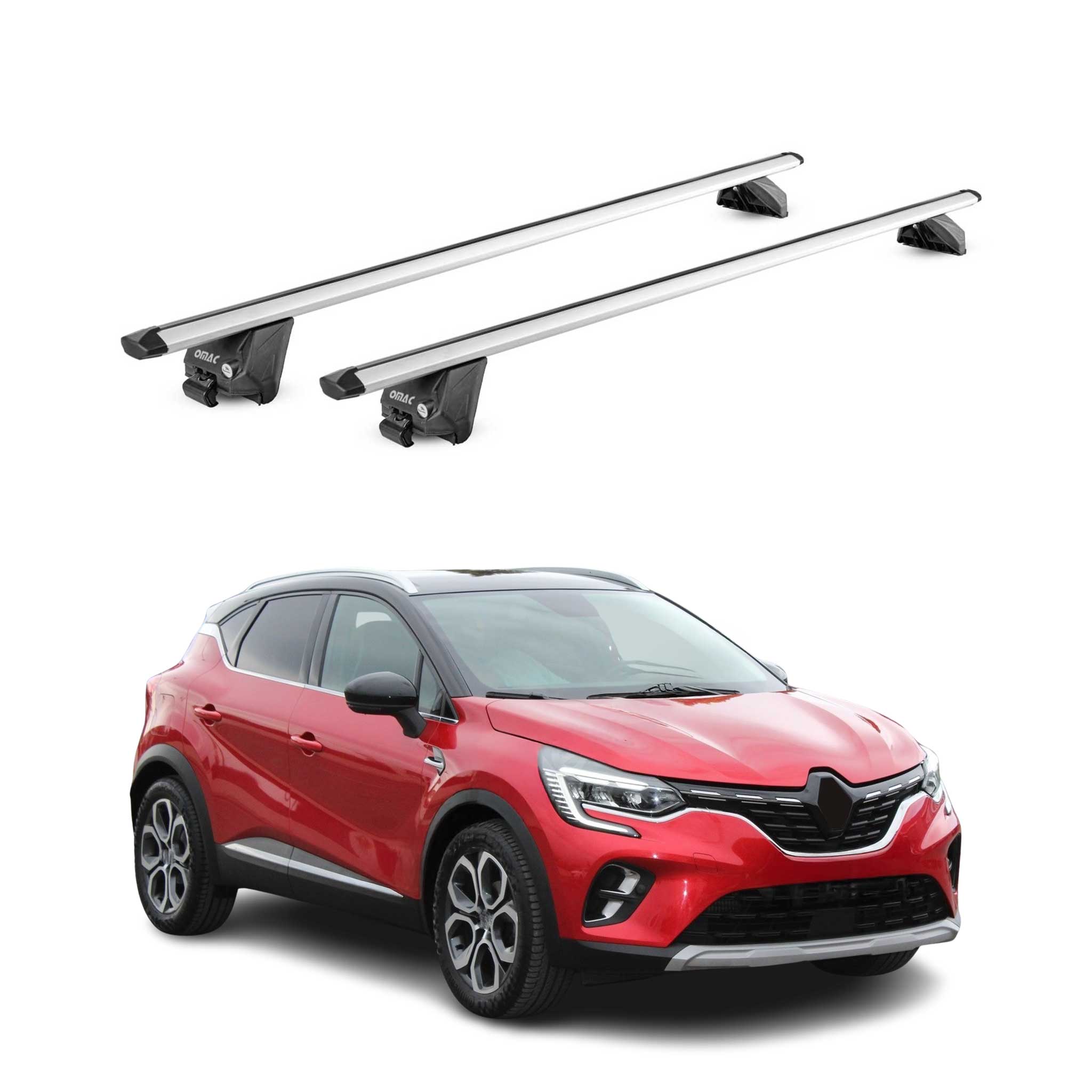 Dachträger Grundtäger für Renault Captur mk2 2019-2025 100kg Alu Silber 2tlg ABE