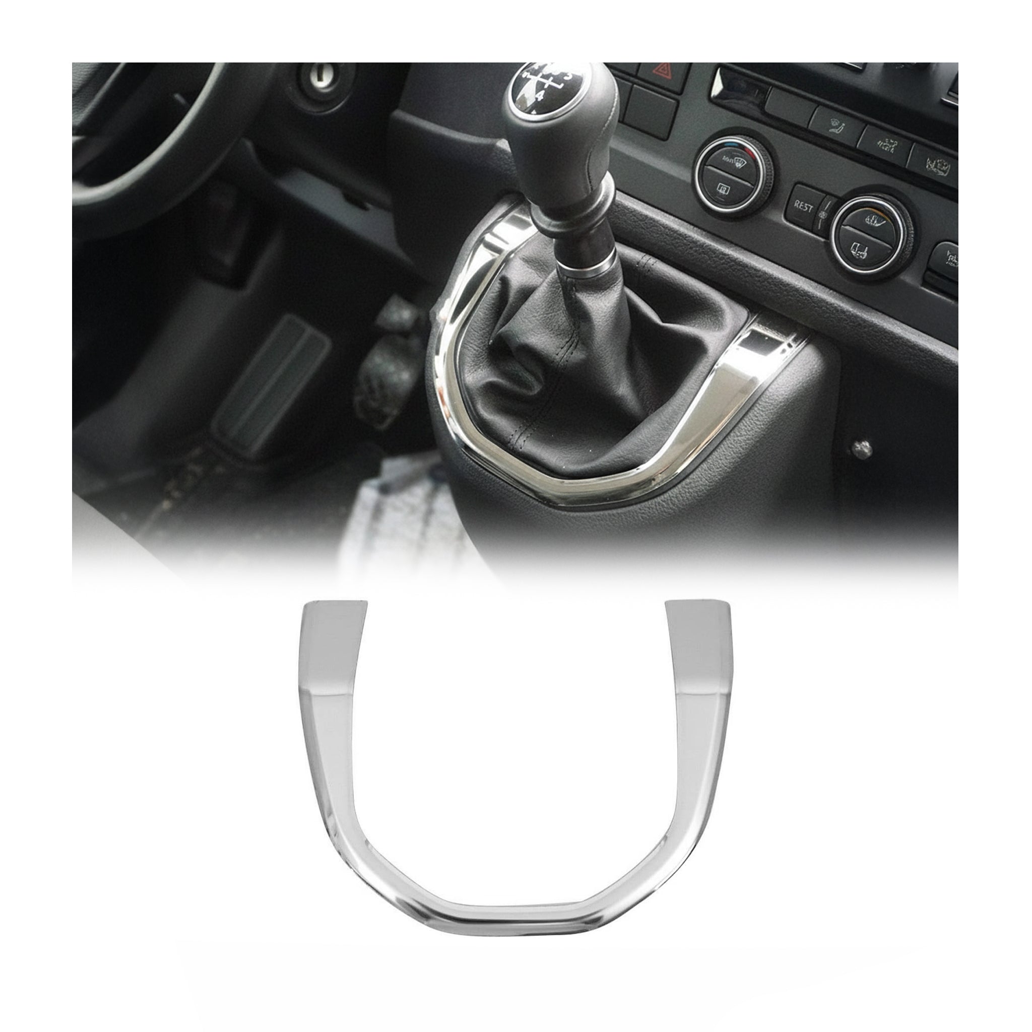 Schaltgetriebe Rahmen für VW T6 Transporter 2015-2019 Manuelle Edelstahl Chrom