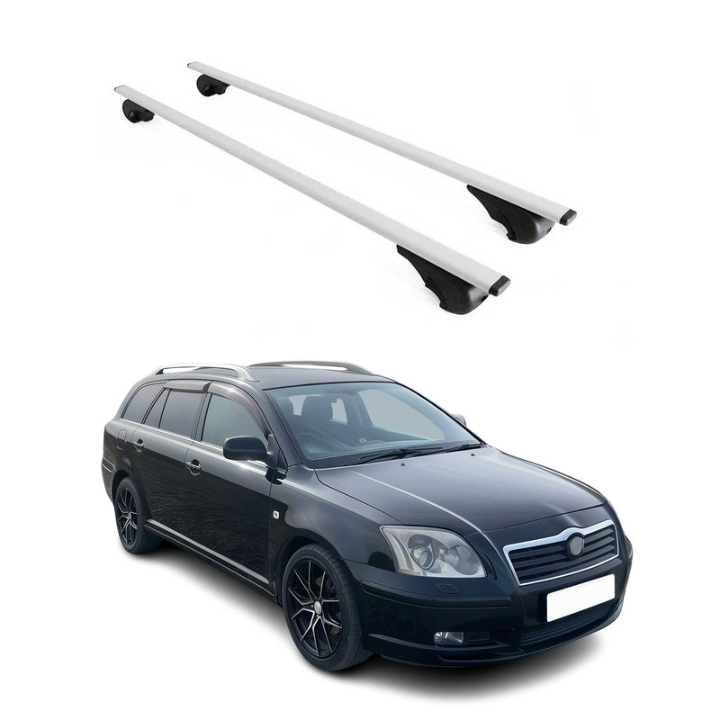 Dachträger Grundtäger für Toyota Avensis Kombi 1997-2008 75kg Metall Silber 2x
