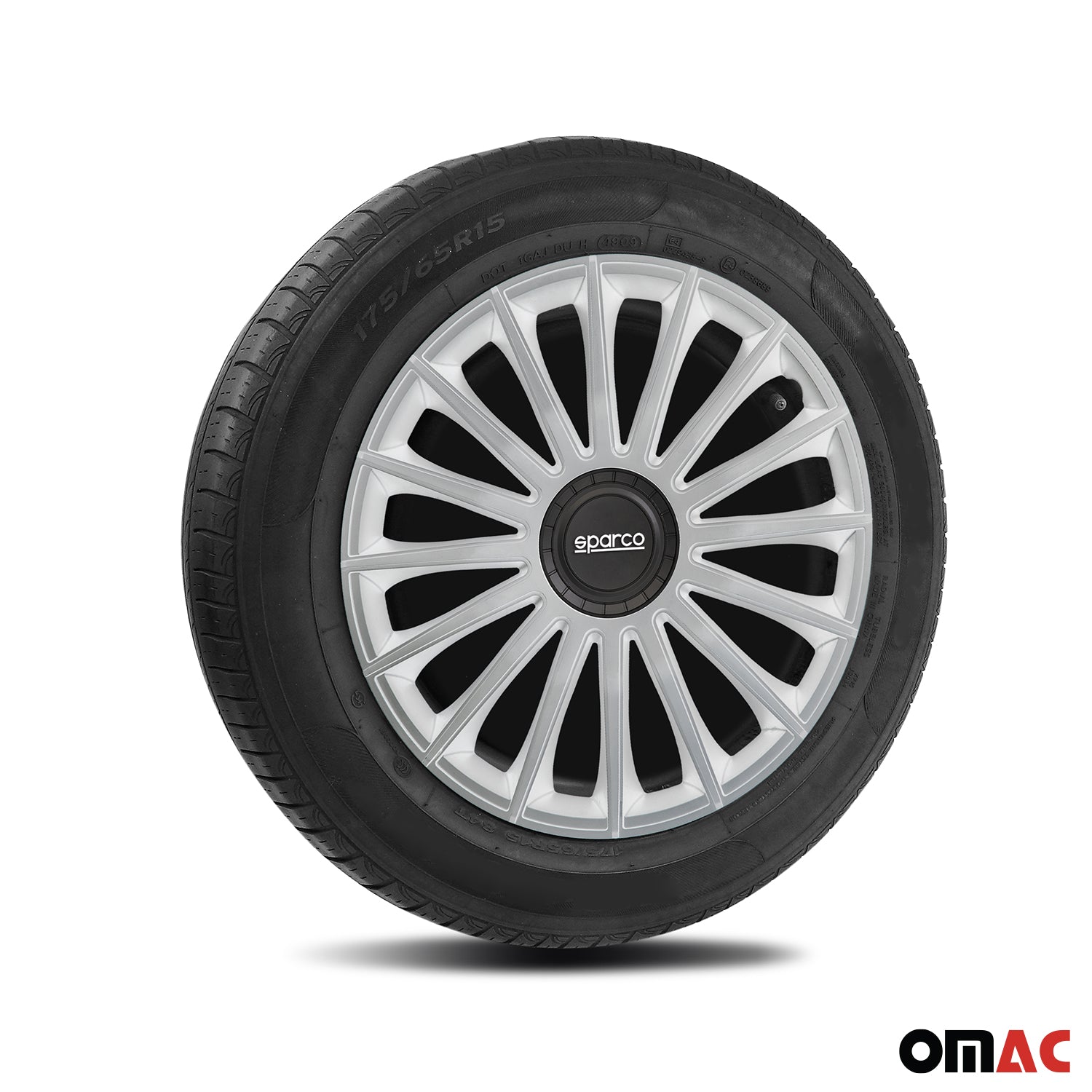 Radkappen Radzierblenden Sparco Treviso 14" Zoll Auto Abdeckung Set Silber 4x
