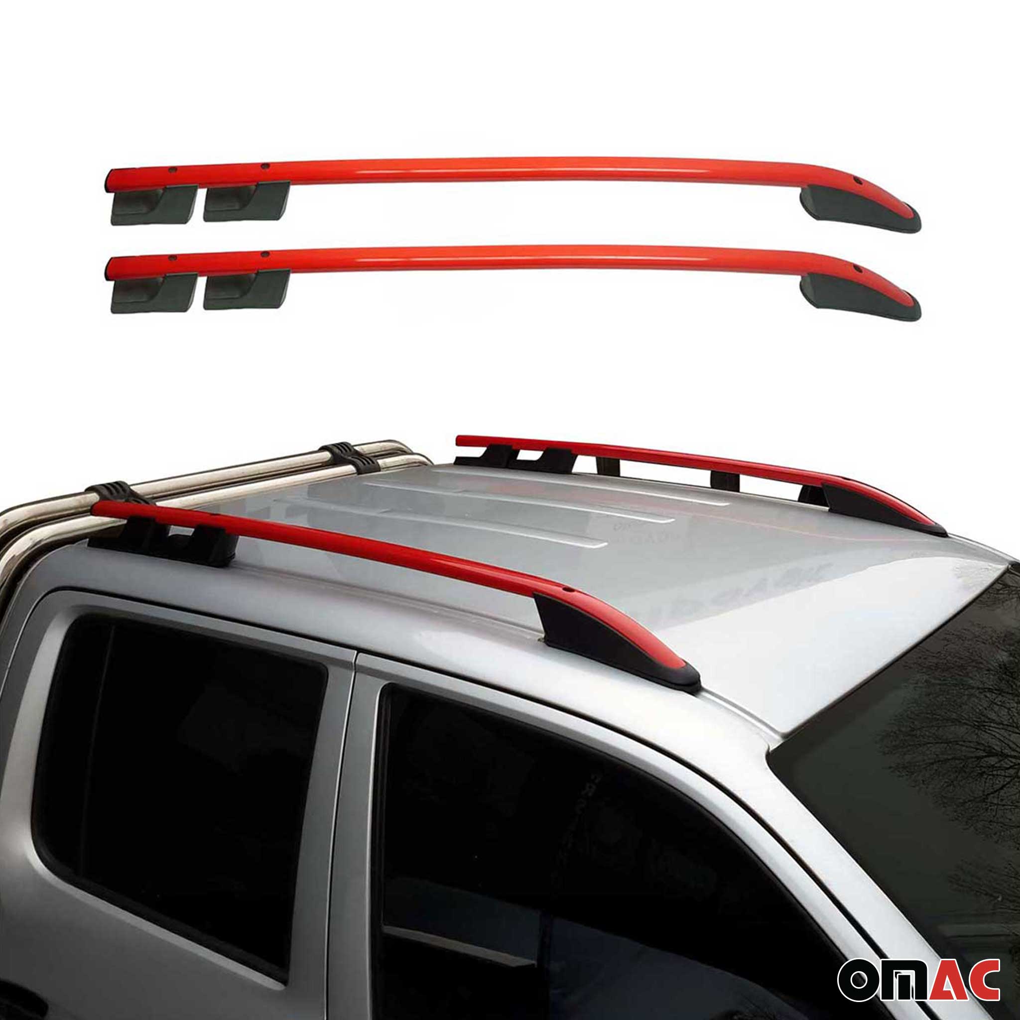 Alu Dachreling Querträger für VW Amarok DoubleCab 2010-2022 ABE Rot 2tlg
