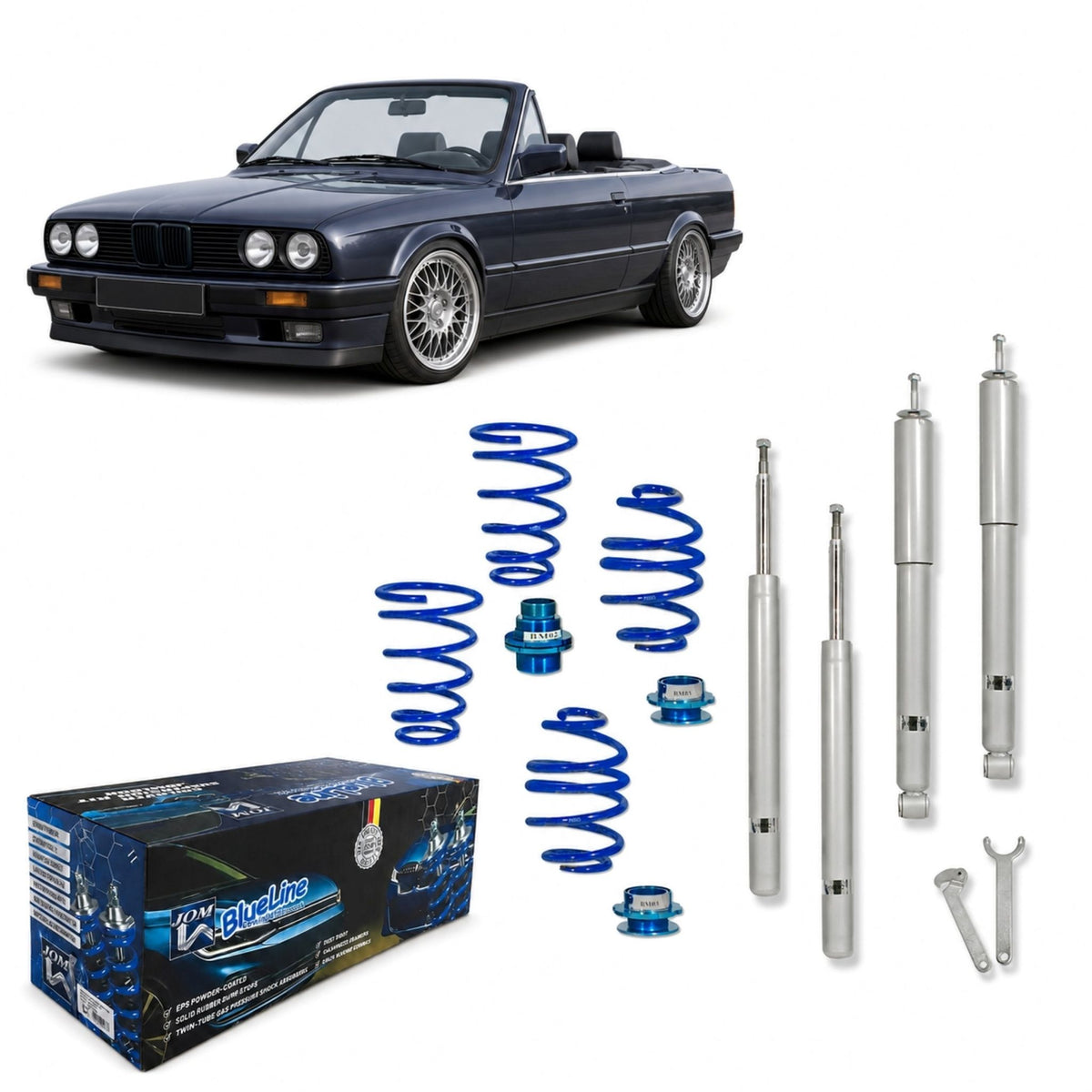 JOM BlueLine Gewindefahrwerk für 3er Cabrio (E30) 316 316i 318i 320i 323i