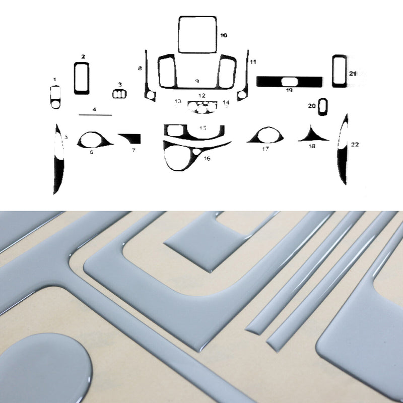 Innenraum Dekor Cockpit für Opel Vivaro 2010-2014 Aluminium Optik 22tlg