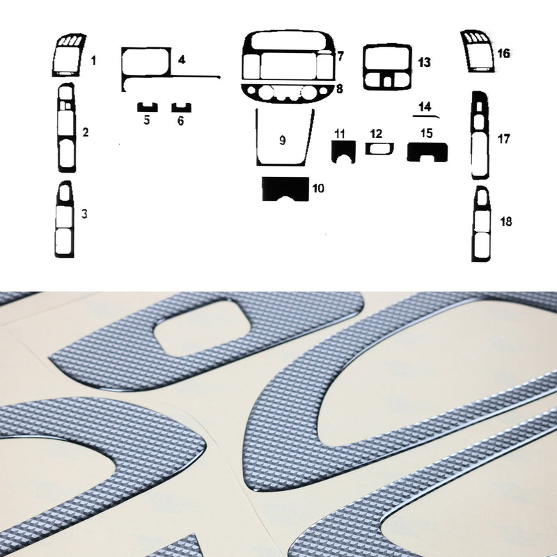 Innenraum Dekor Cockpit für Toyota Camry 2001-2006 Carbon Optik 18 tlg
