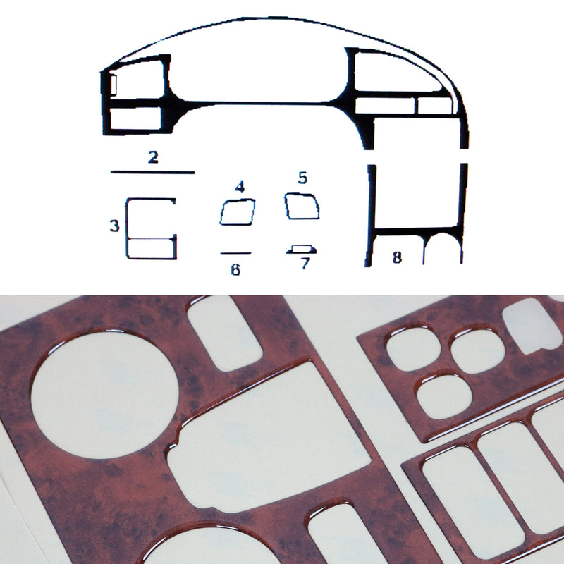 Innenraum Dekor Cockpit für Hyundai Elantra 2000-2004 Wurzelholz Optik 8tlg