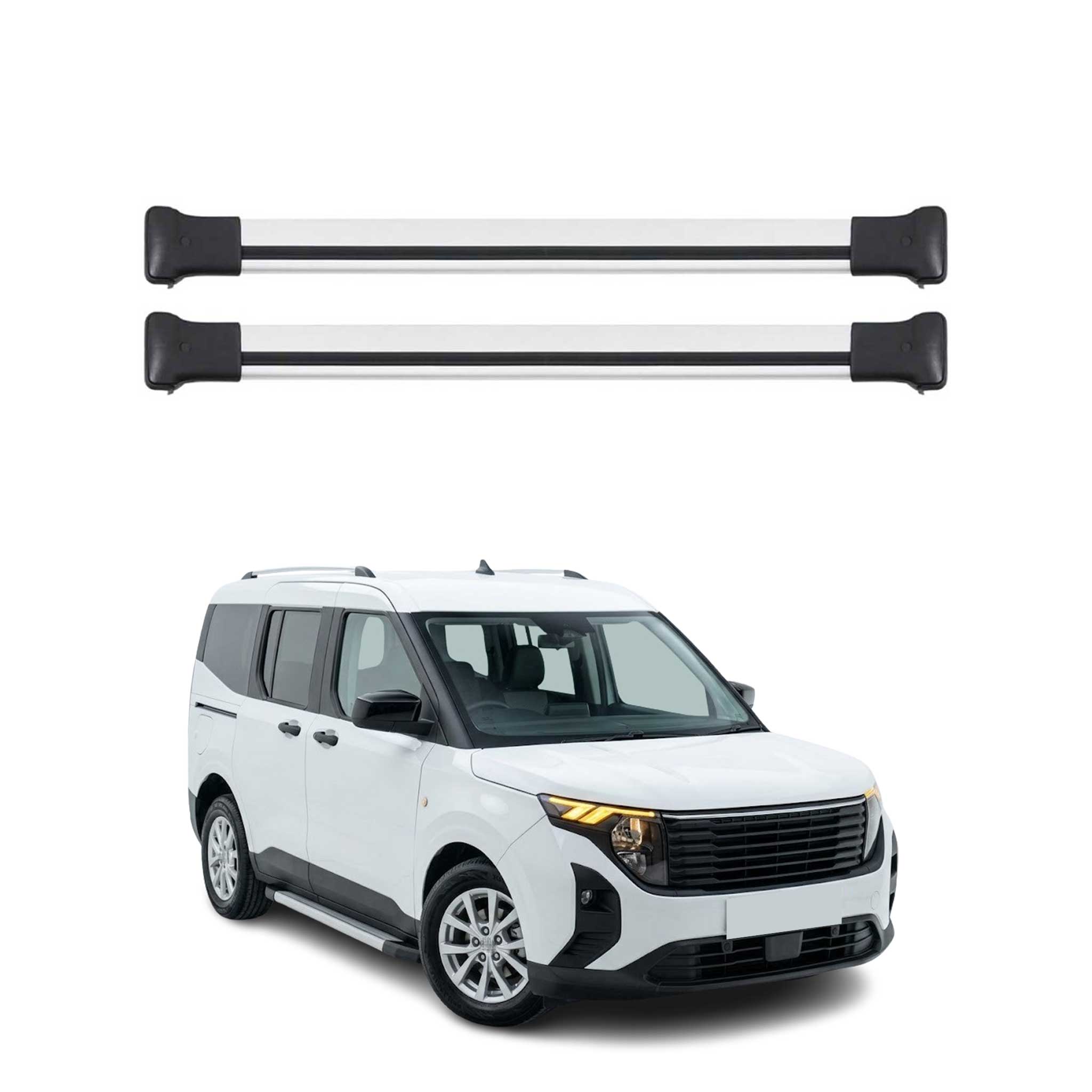 Dachträger Grundträger für Ford Tourneo Courier II 2023-2026 Aluminium Silber 2x